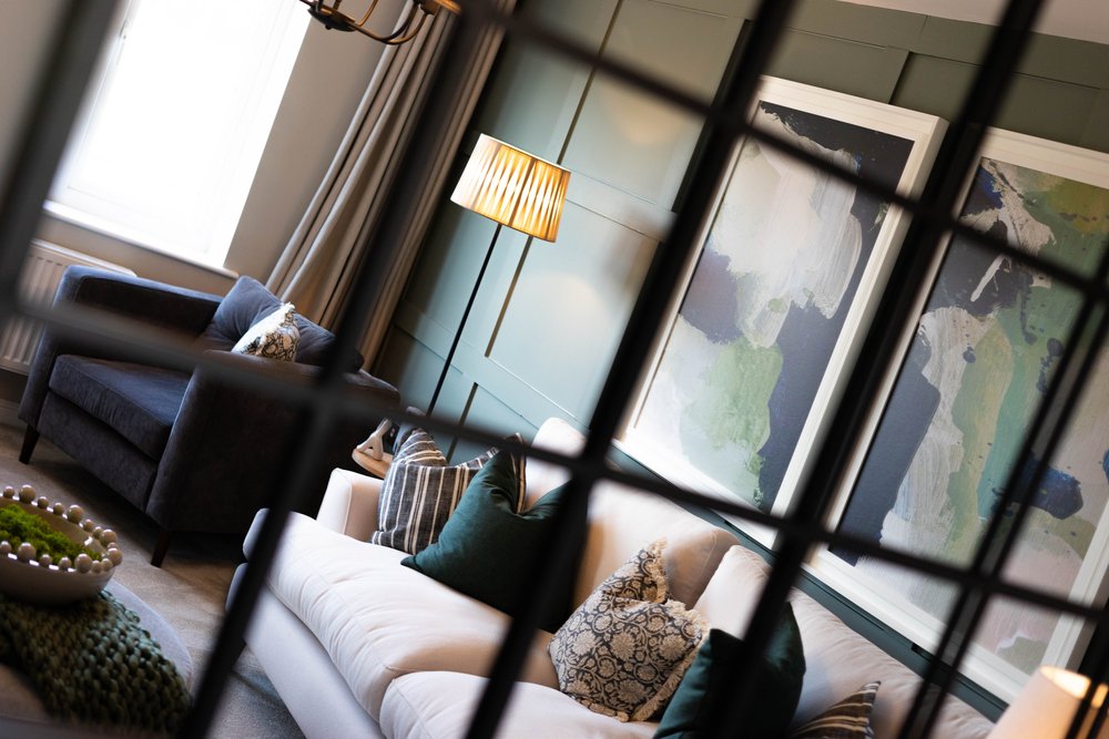 Lounge photographed through a mirror